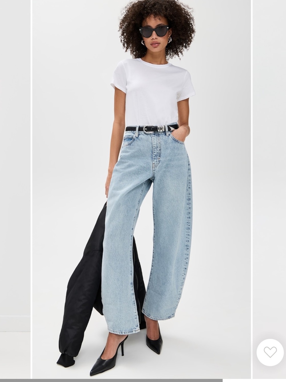 Frame denim barrel  bubble jeans  in Light Blue wash